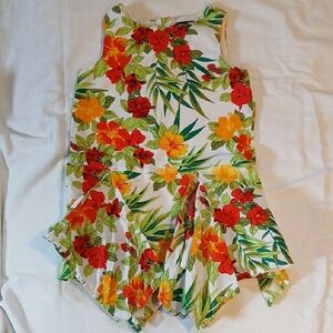 GAP Floral Sundress in White with Red, Yellow & Green Print